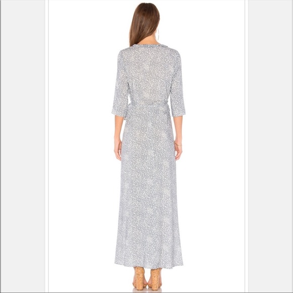 Auguste dusty blue maxi wrap dress 3/4 sleeve - Picture 6 of 6